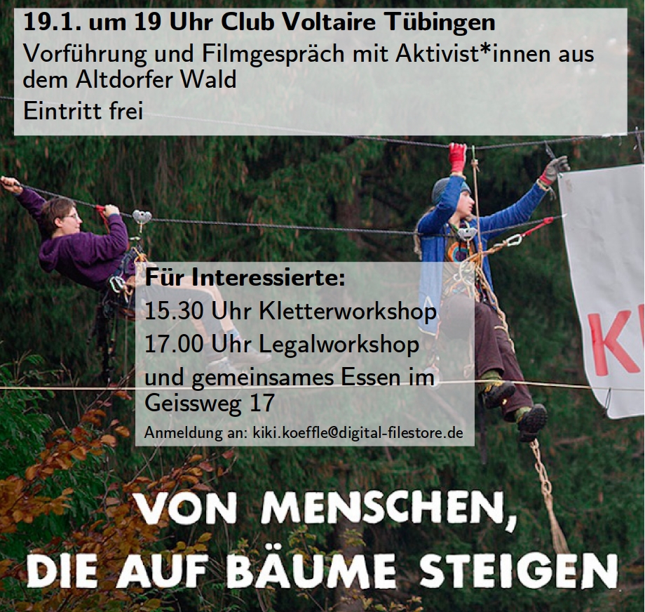 Filmplakat &bdquo;Von Menschen, die auf Bäume klettern&ldquo;