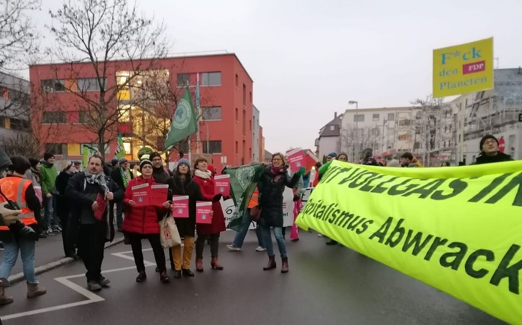 Protest gegen Volker Wissing beim FDP-Neujahrsempfang in Reutlingen